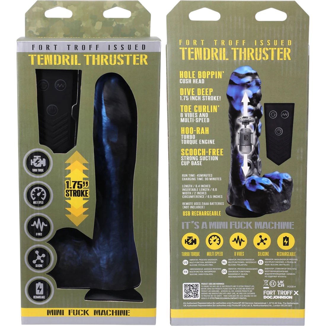 Fort Troff Tendril Thruster Dildo Mini Sex Machine Blue 8.5 Inch Fort Troff Tendril Thruster Dildo Mini Sex Machine Blue 8.5 Inch