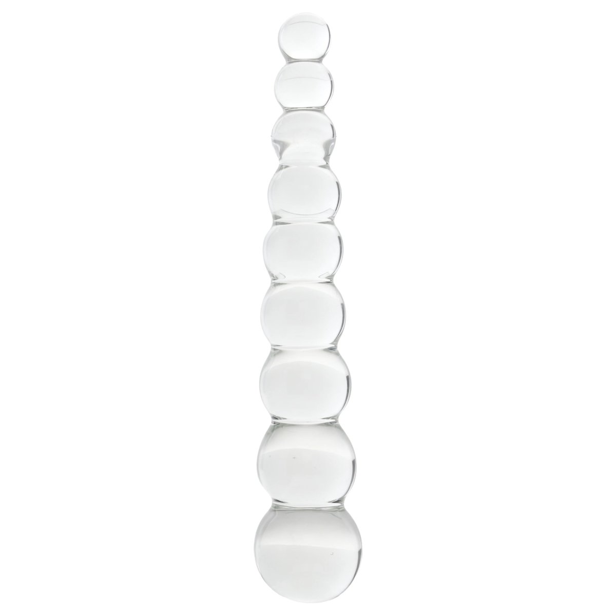 Clarity Elysian Pearls Beaded Glass Dildo 8 Inch Clear