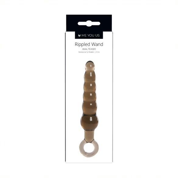 Me You Us Rippled Wand Anal Teaser Black 5.75 Inch