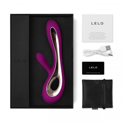 LELO Soraya 2 Rechargeable G-Spot and Clitoral Rabbit Vibrator Deep Rose