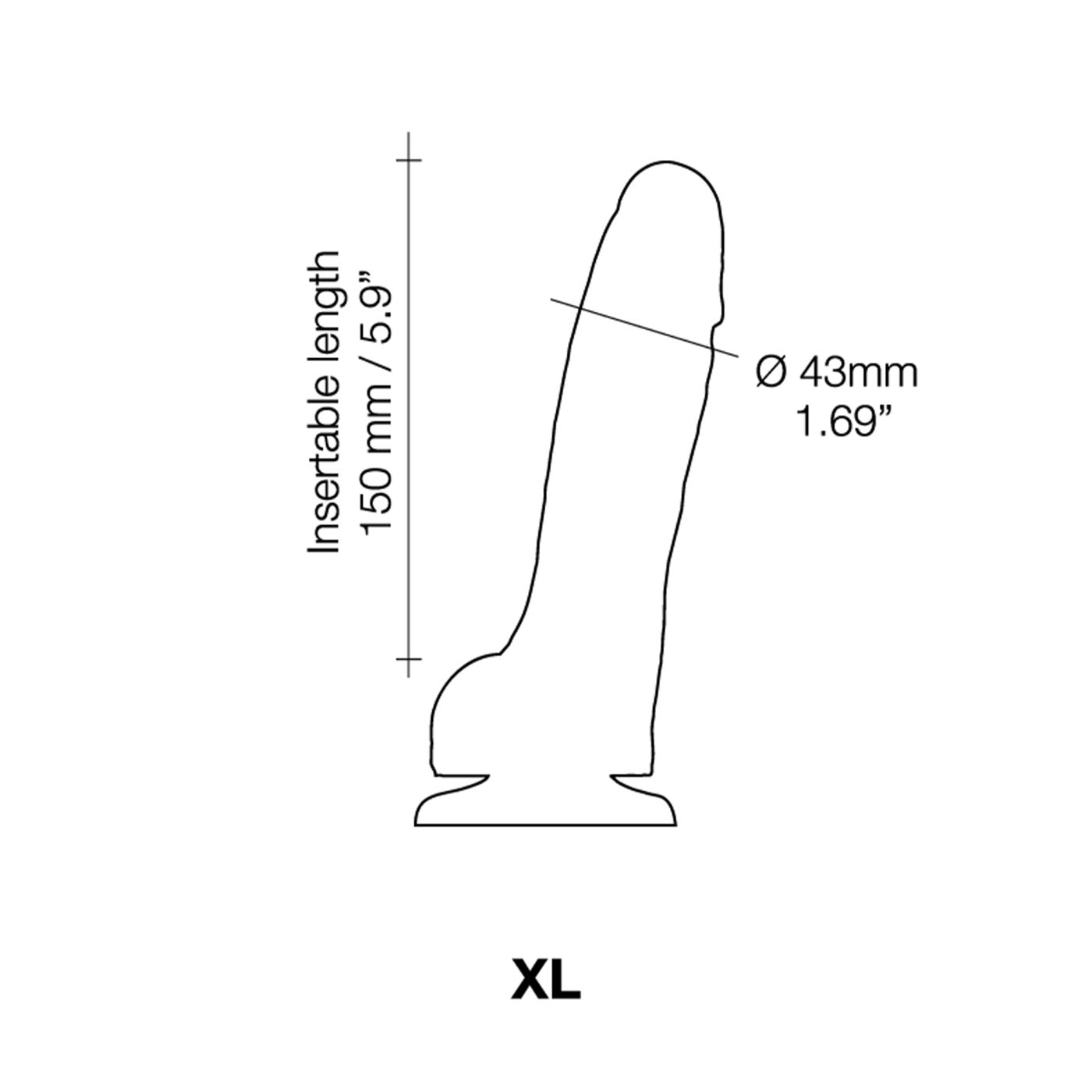 Strap-On-Me Sliding Skin Realistic Black Dildo XL 5.9 Inch