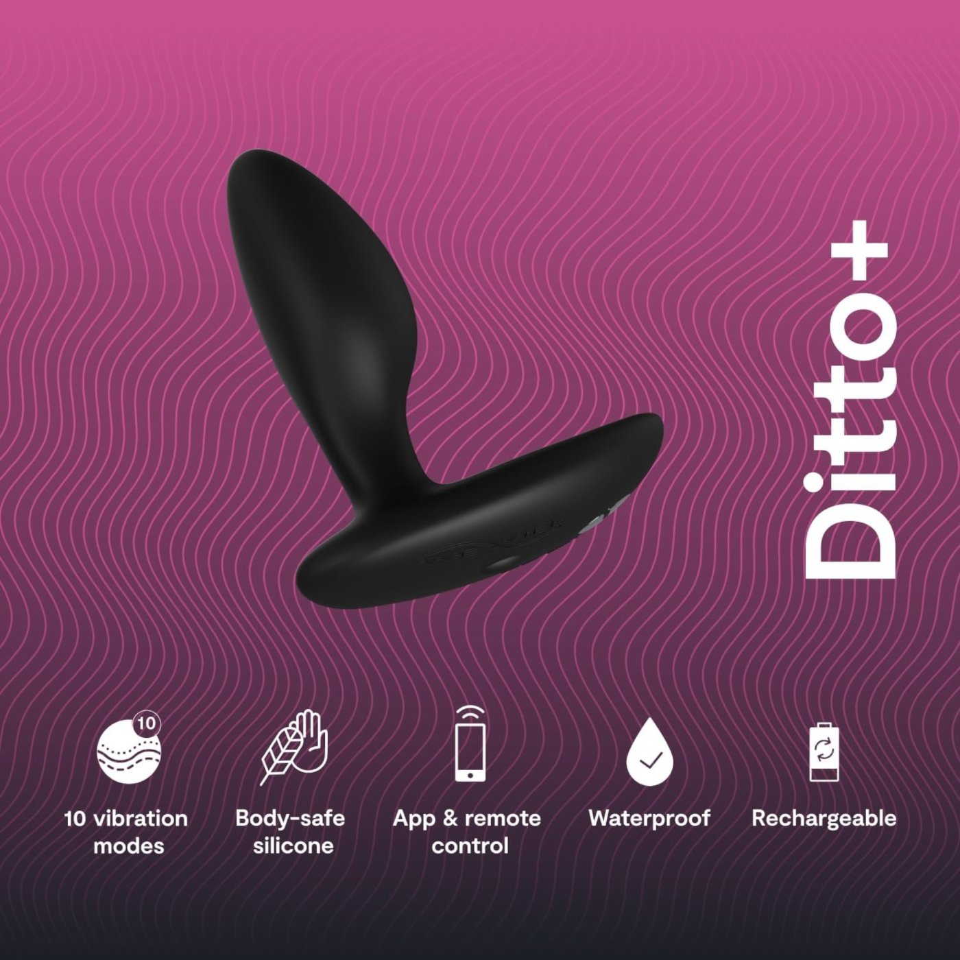 We-Vibe Ditto+ Rechargeable Remote & App-Controlled Vibrating Butt Plug