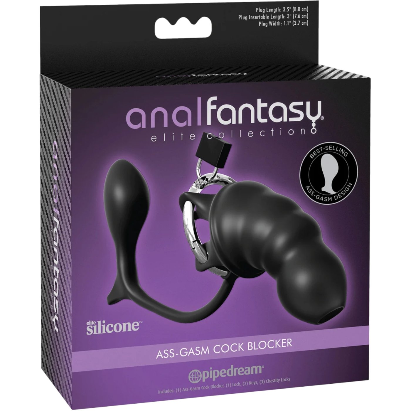 Anal Fantasy Elite Ass-Gasm Cock Blocker Male Chastity Butt Plug