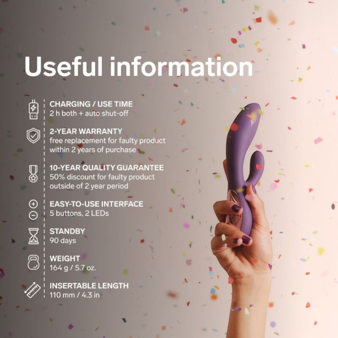 LELO Ina Thrust App Controlled Thrusting Rabbit Vibrator
