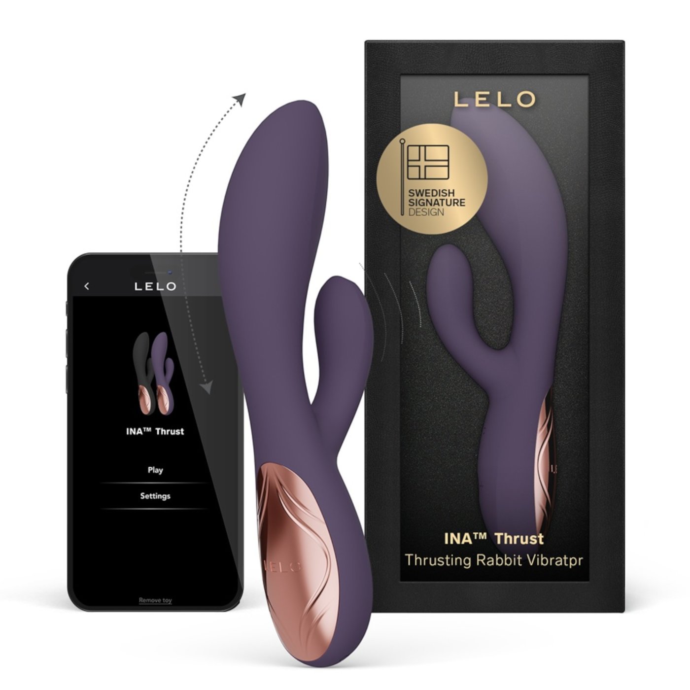 LELO Ina Thrust App Controlled Thrusting Rabbit Vibrator