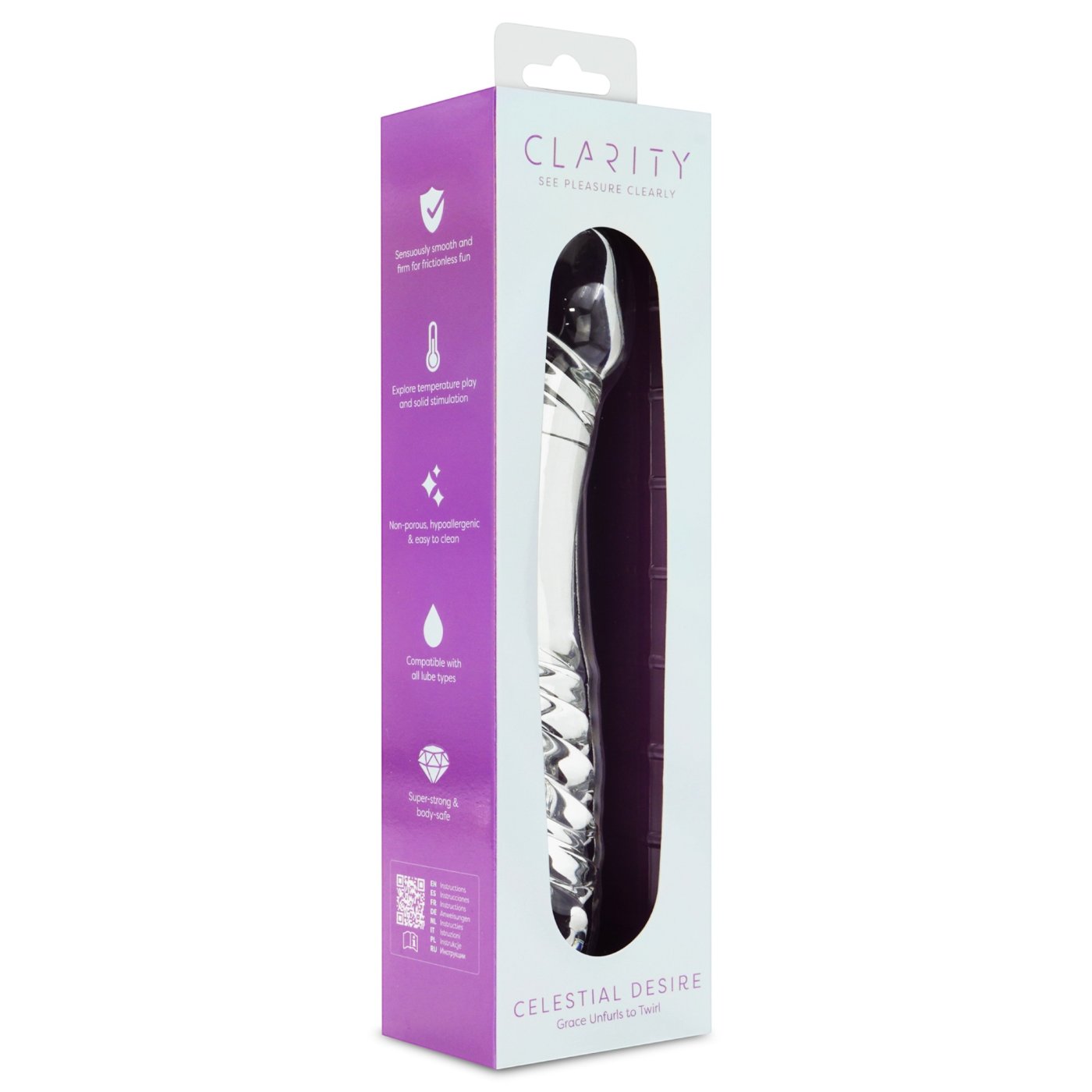 Clarity Celestial Desire Double Ended Glass Dildo 8 Inch