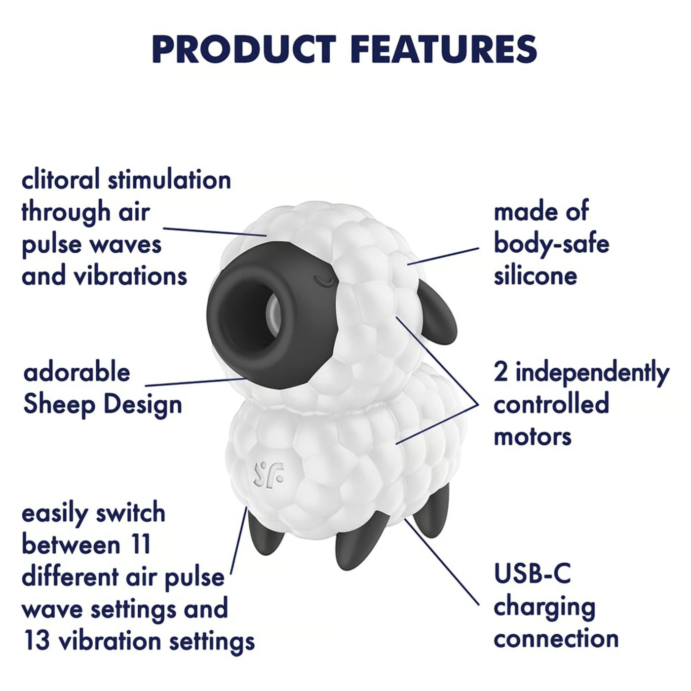 Satisfyer Dreamy Sheep Air Pulse Clitoral Suction Vibrator