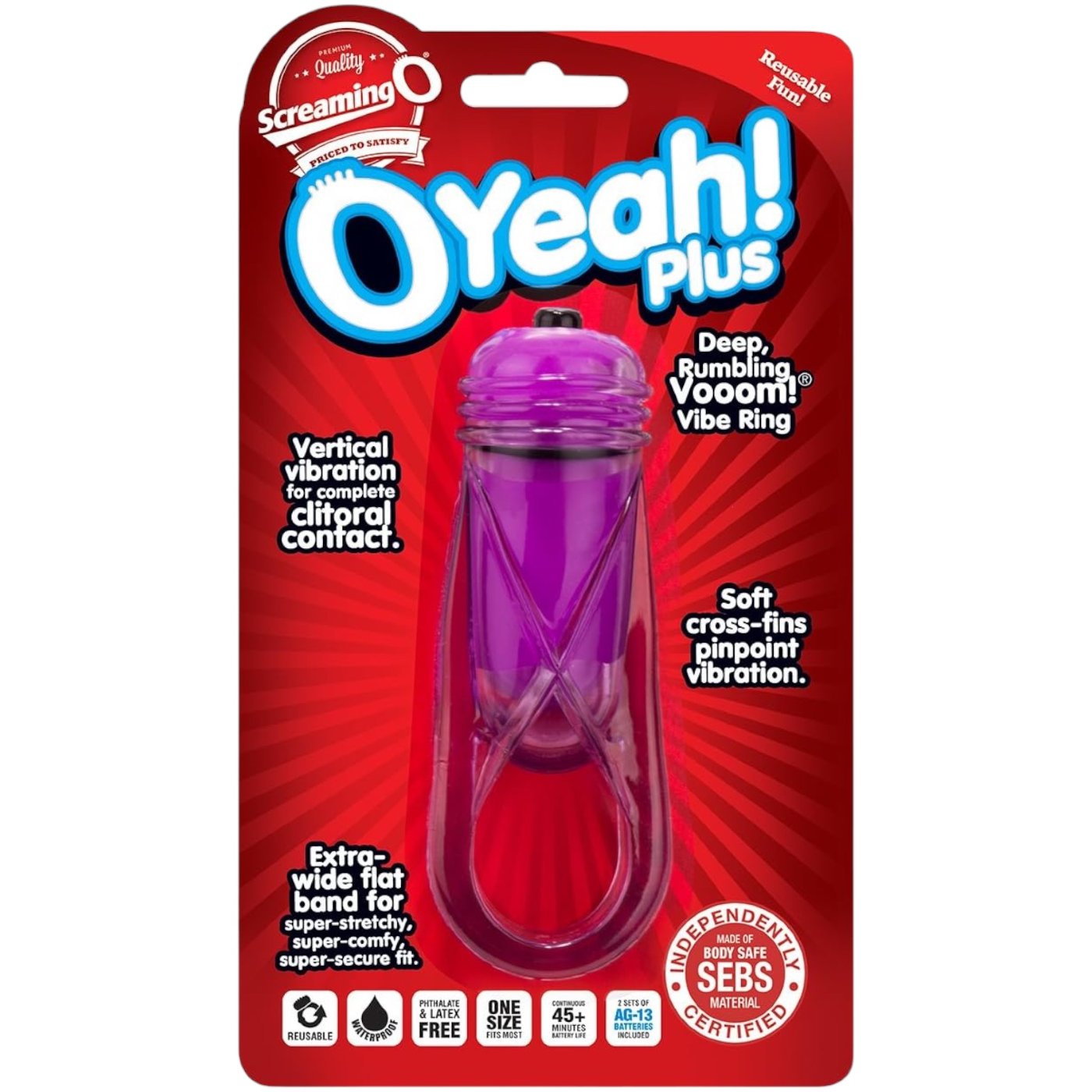 Screaming O OYeah! Plus Vibrating Cock Ring Purple