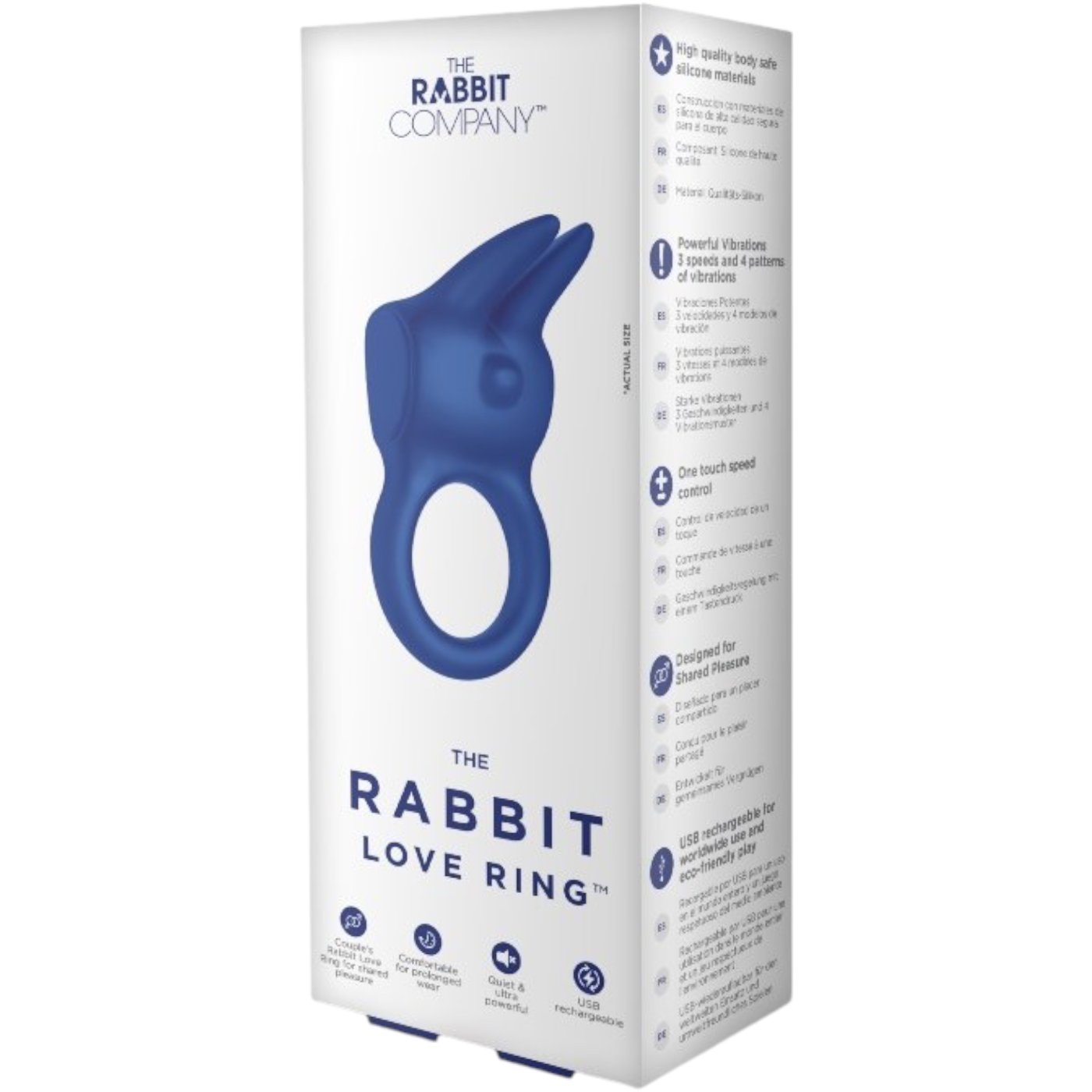 The Rabbit Love Ring Vibrating Cock Ring Navy