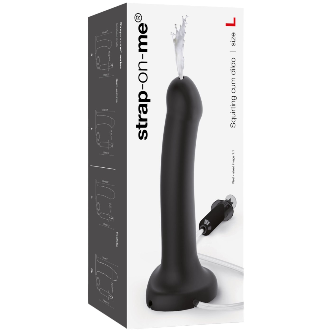 Strap-On-Me Squirting Cum Dildo Black L 6.7 Inch