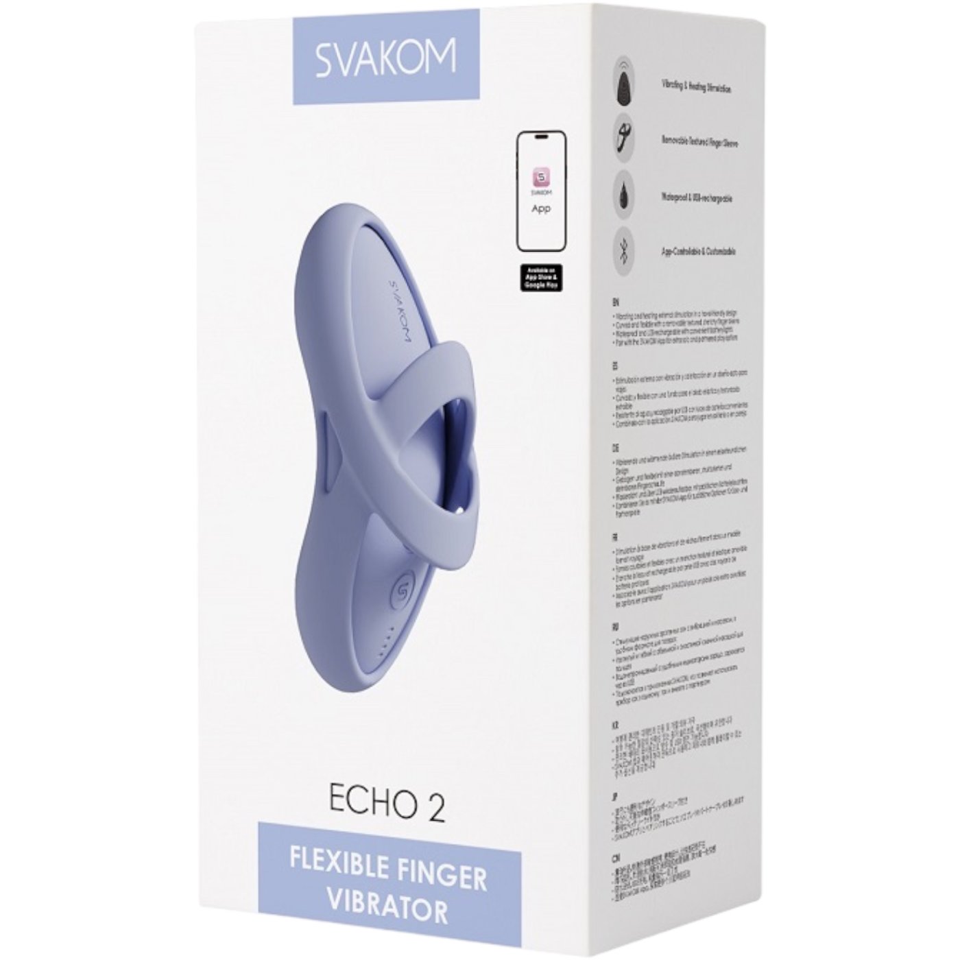 Svakom Echo 2 Flexible Warming Finger Vibrator Blue