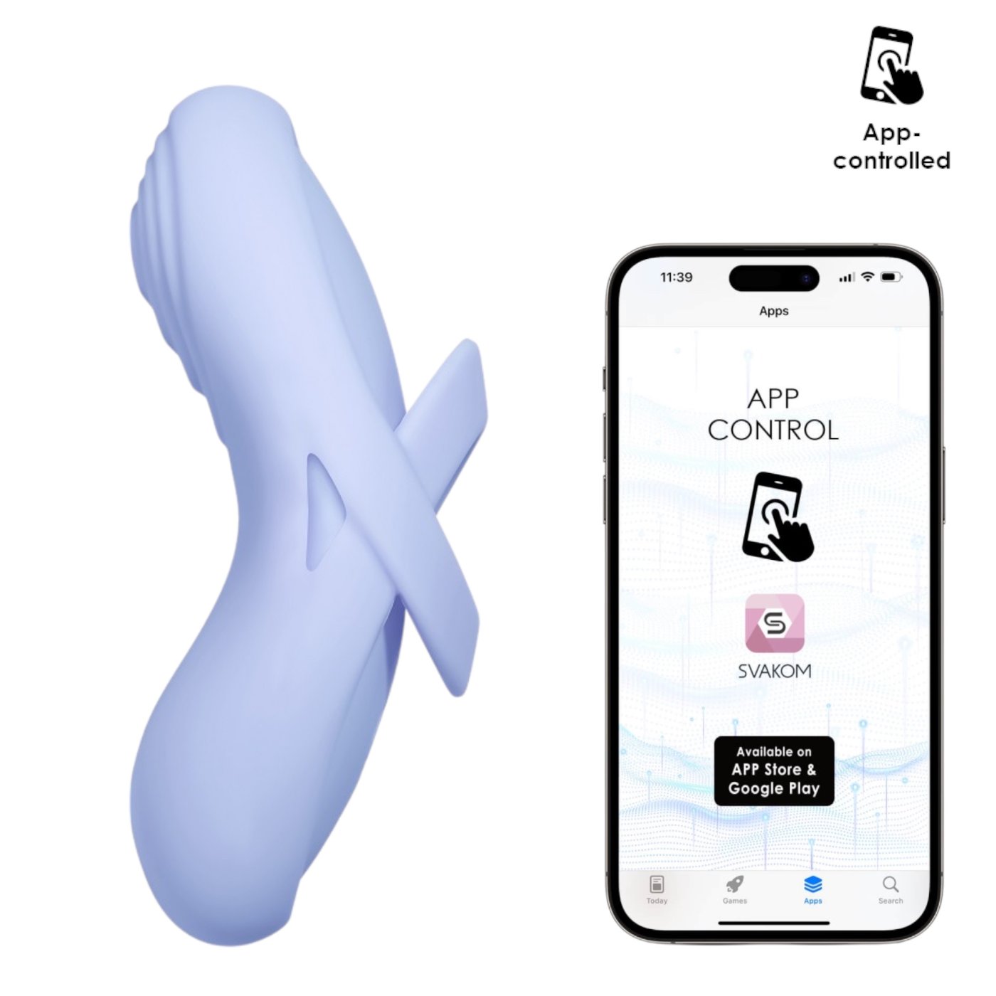 Svakom Echo 2 Flexible Warming Finger Vibrator Blue
