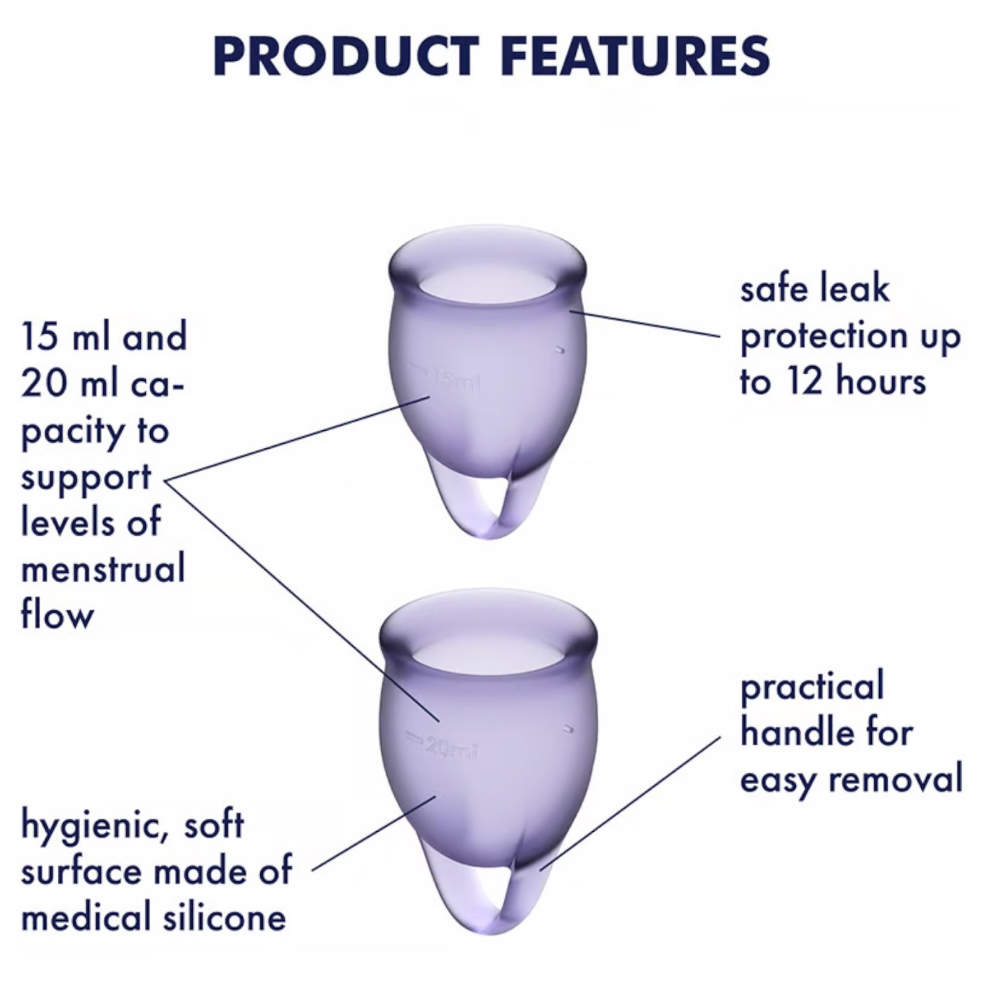 Satisfyer Feel Confident Menstruation Cup Set Violet (2 Piece) 
