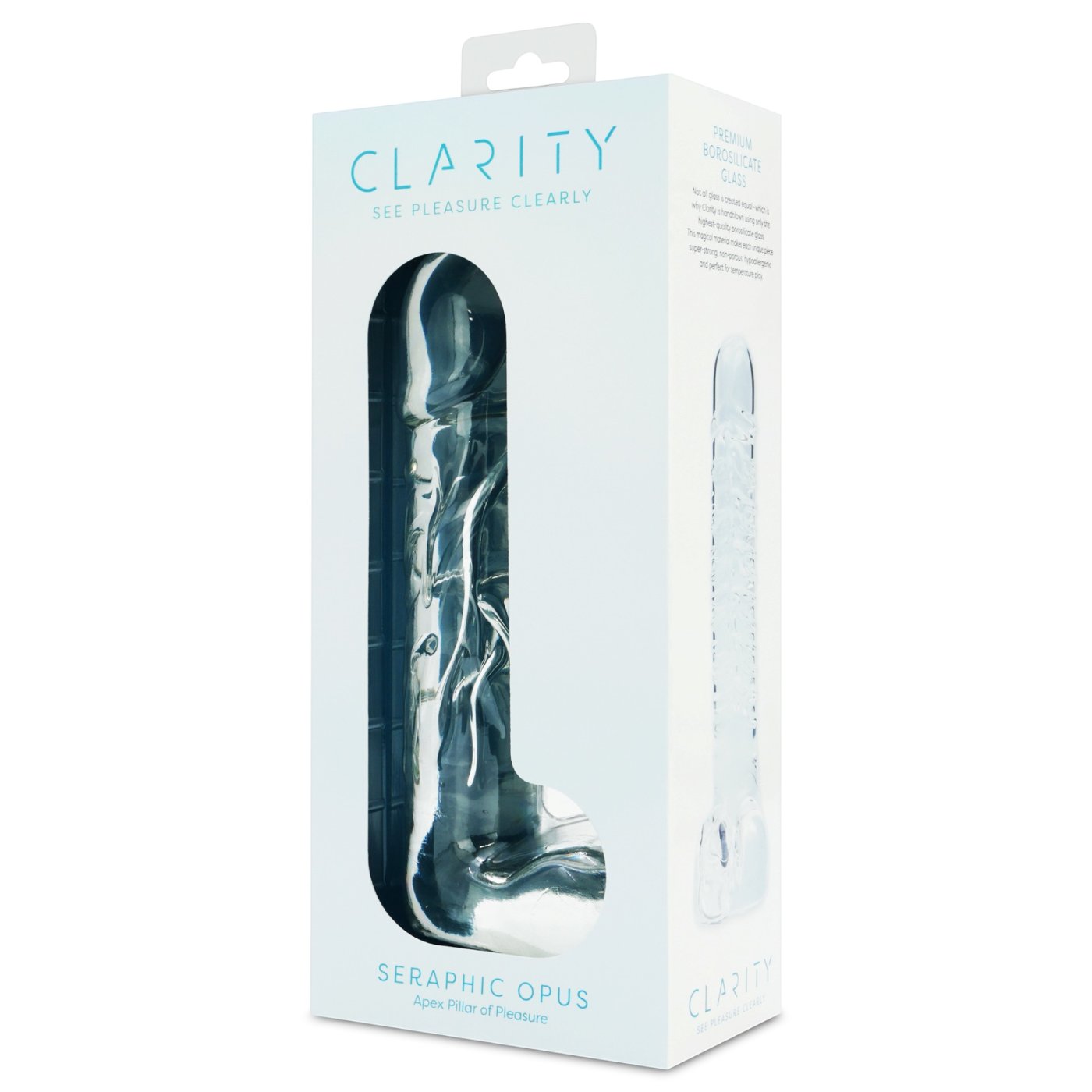 Clarity Seraphic Opus Realistic Glass Dildo with Balls 8 Inch