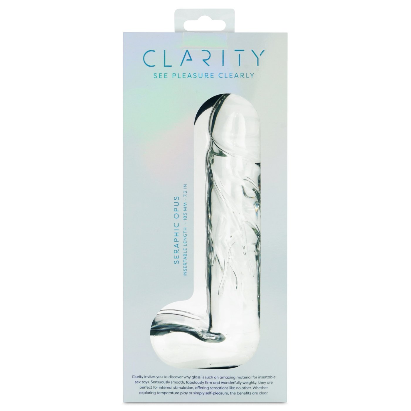 Clarity Seraphic Opus Realistic Glass Dildo with Balls 8 Inch