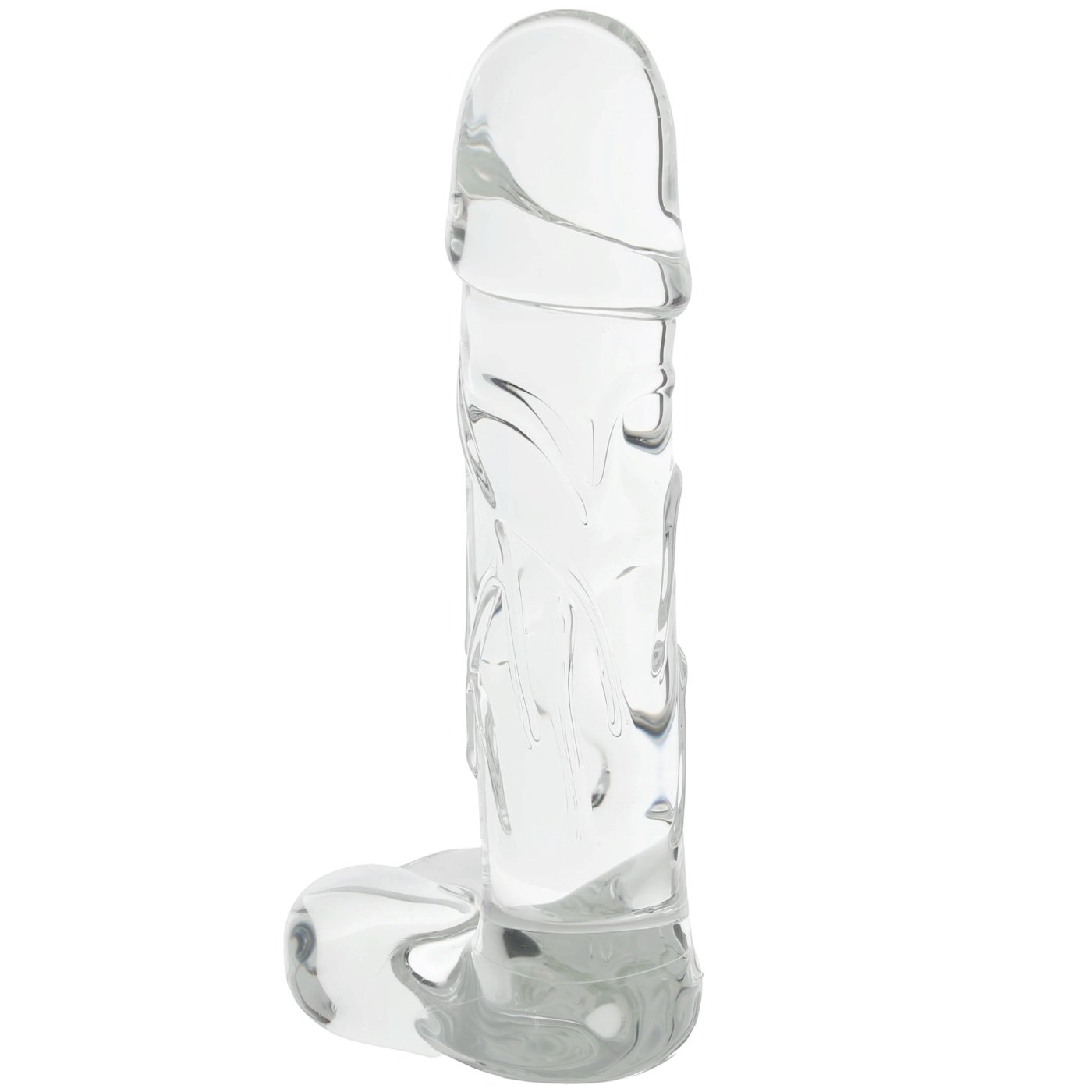 Clarity Seraphic Opus Realistic Glass Dildo with Balls 8 Inch