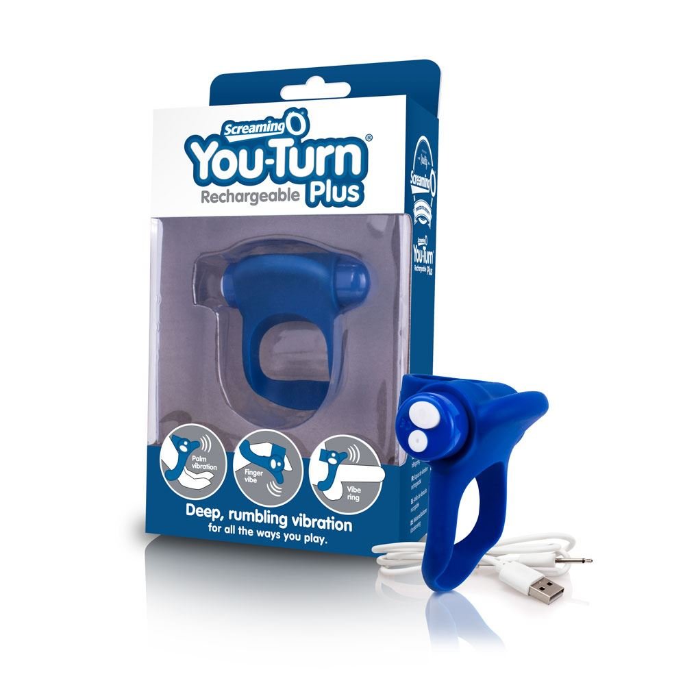 Screaming O You Turn Plus Rechargeable Vibrating Cock Ring Blueberry