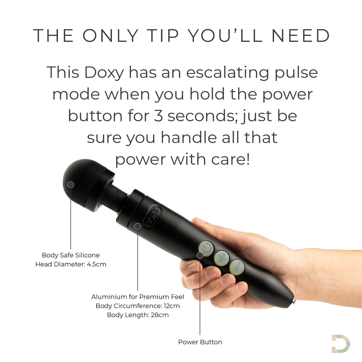 Doxy Die Cast 3R Rechargeable Wand Massager Matte Black