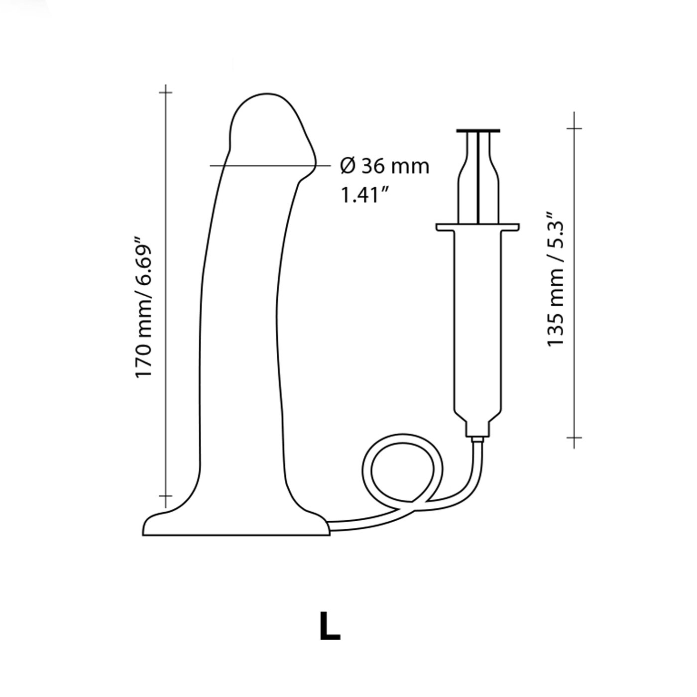 Strap-On-Me Squirting Cum Dildo Vanilla L 6.7 Inch