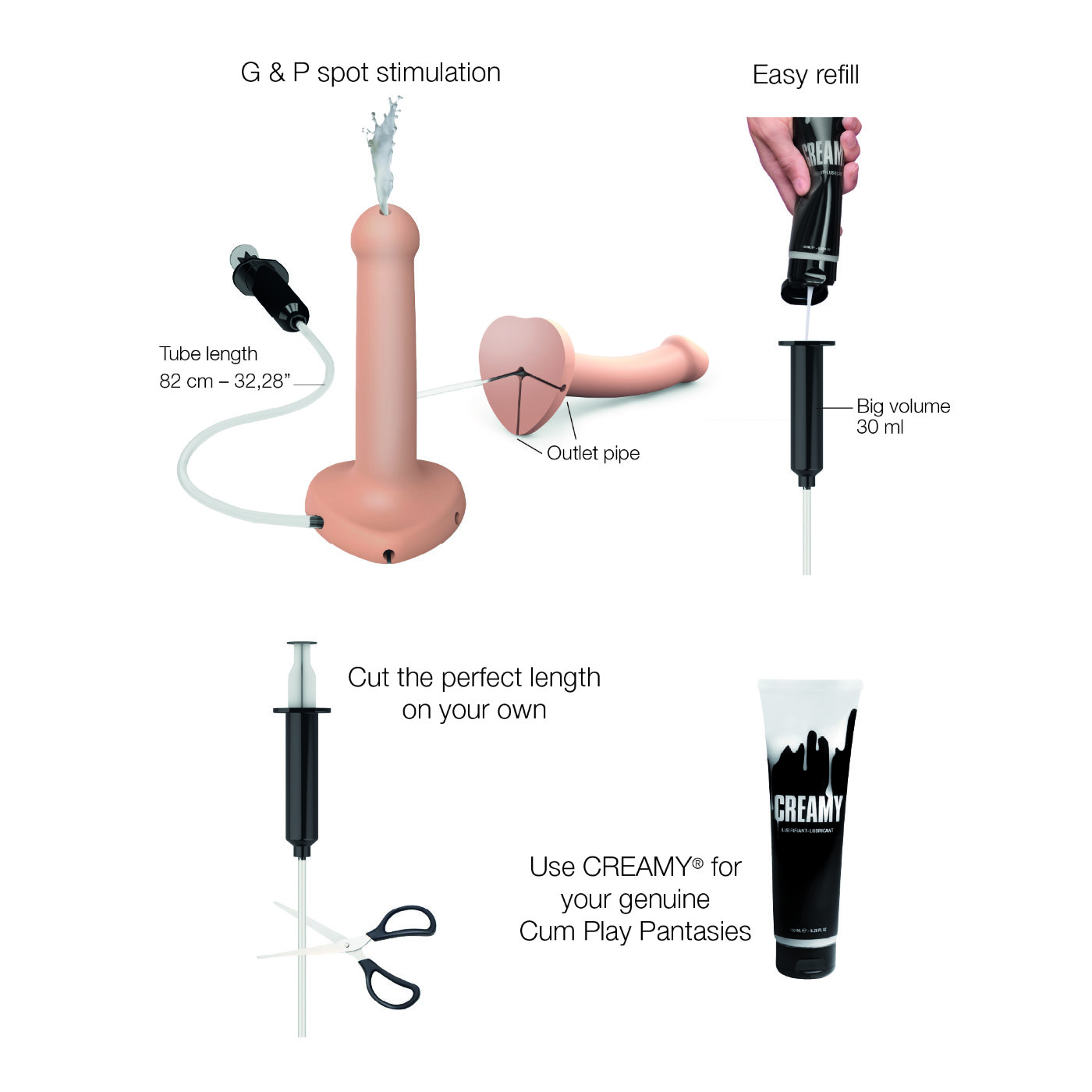 Strap-On-Me Squirting Cum Dildo Vanilla L 6.7 Inch