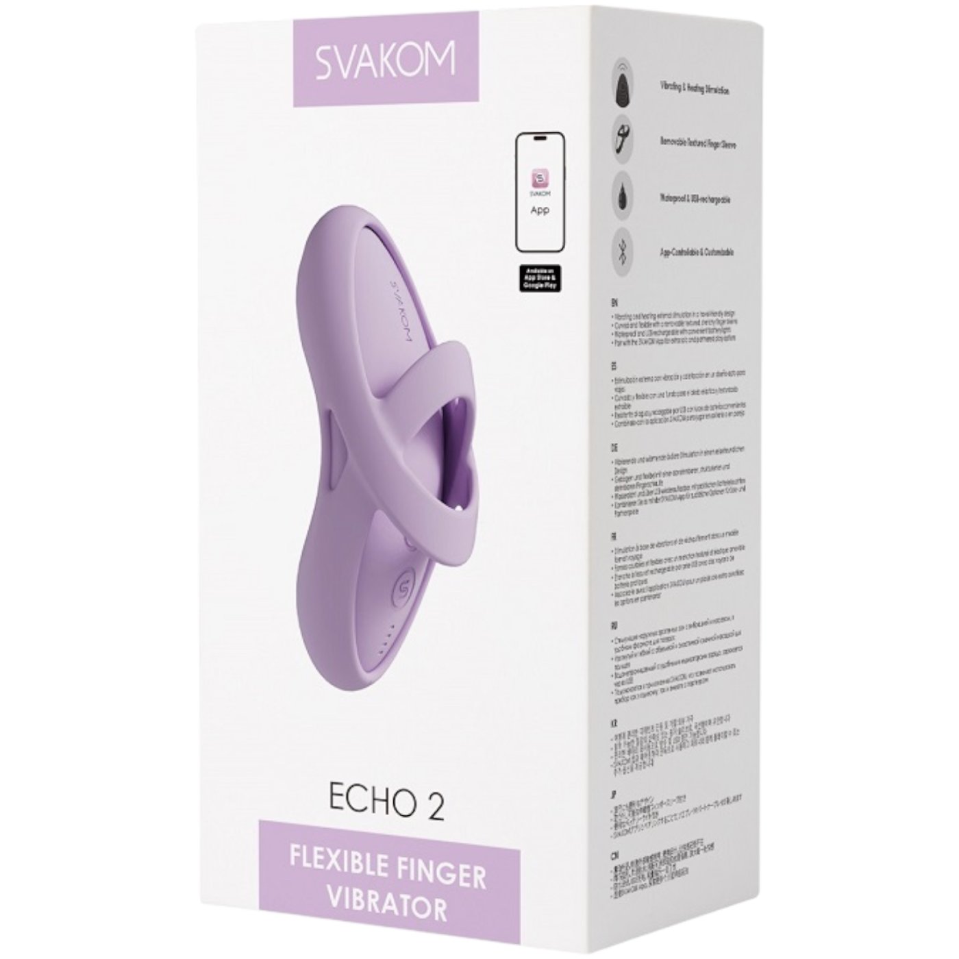 Svakom Echo 2 Flexible Warming Finger Vibrator Pink