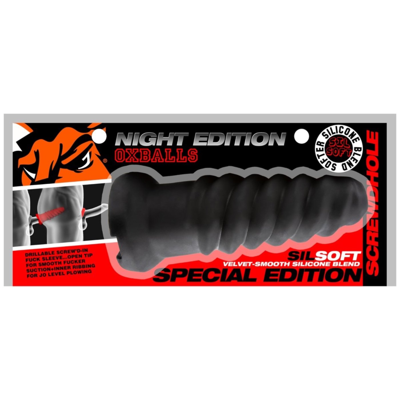 Oxballs Screwdhole Screw'd Open Tip Masturbator Night Edition