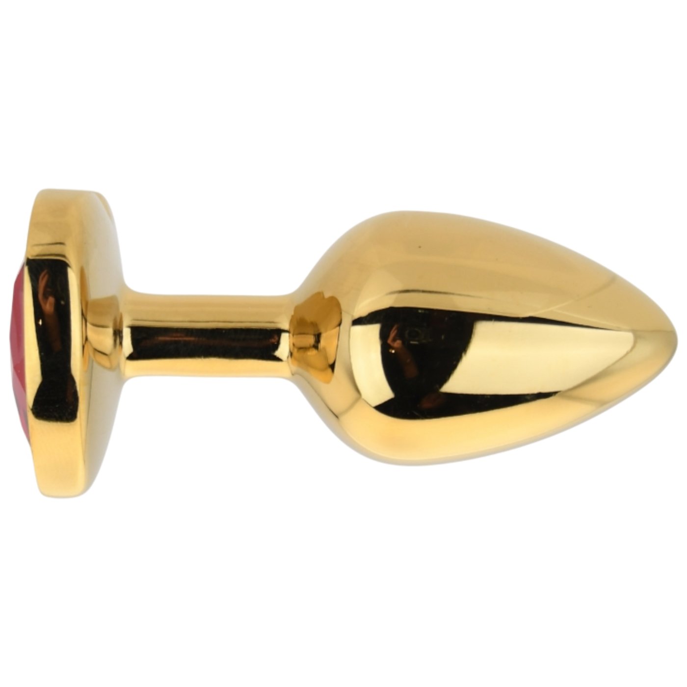 Toosh Gold Heart-Shaped Metal Butt Plug with Red Gem