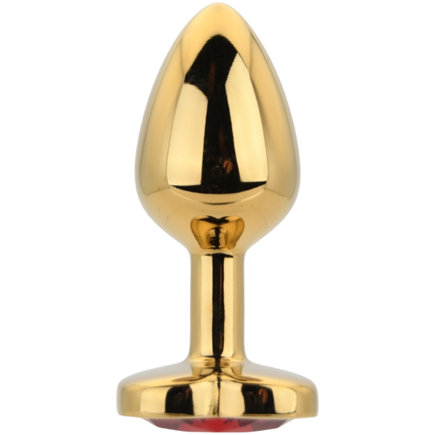 Toosh Gold Heart-Shaped Metal Butt Plug with Red Gem