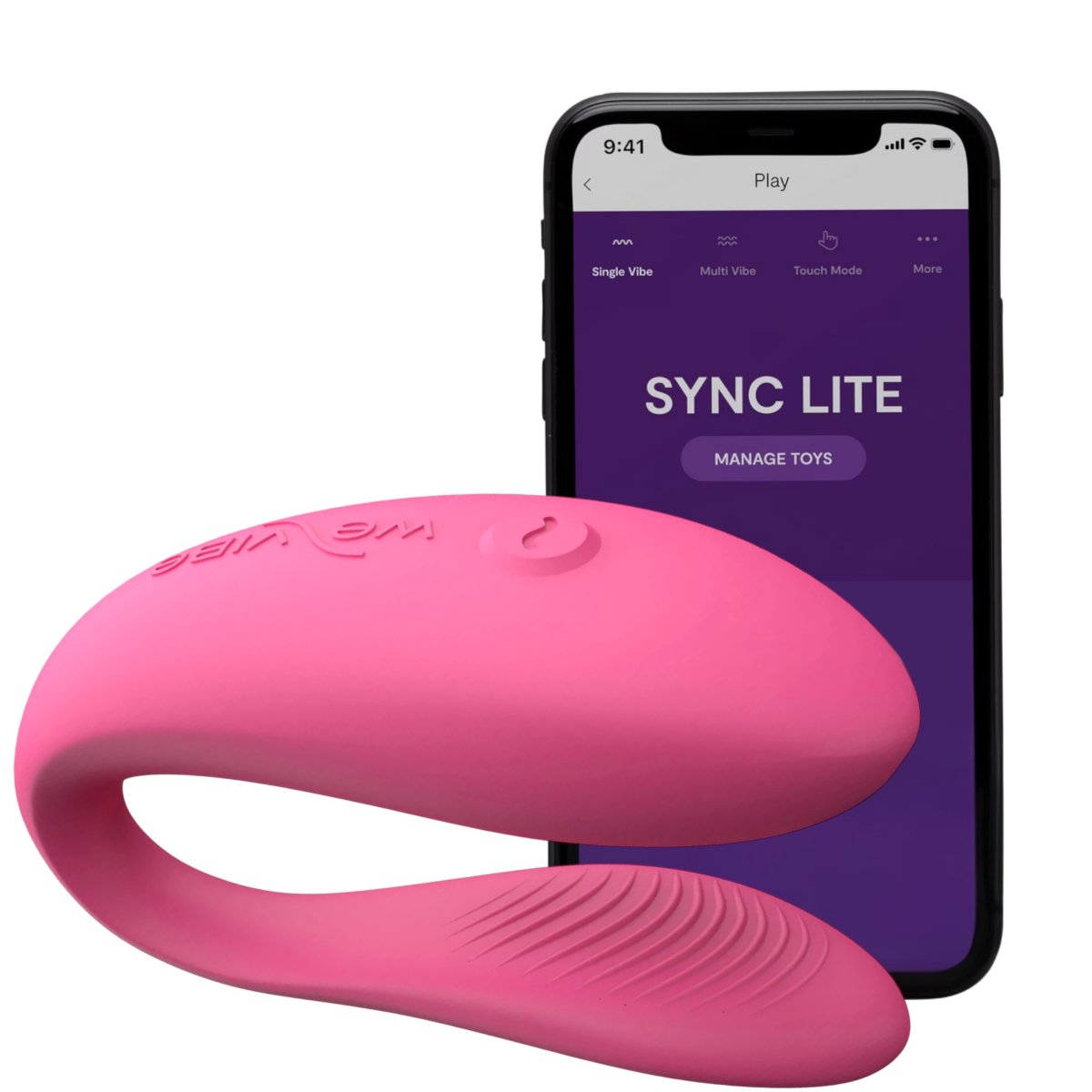 We-Vibe Sync Lite App Controlled Rechargeable Couples Vibrator, Aqua