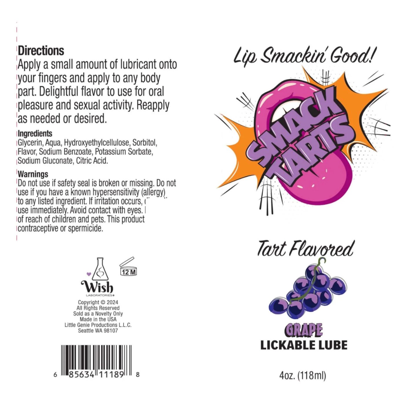 SMACK Tarts Lickable Flavoured Lube 118ml