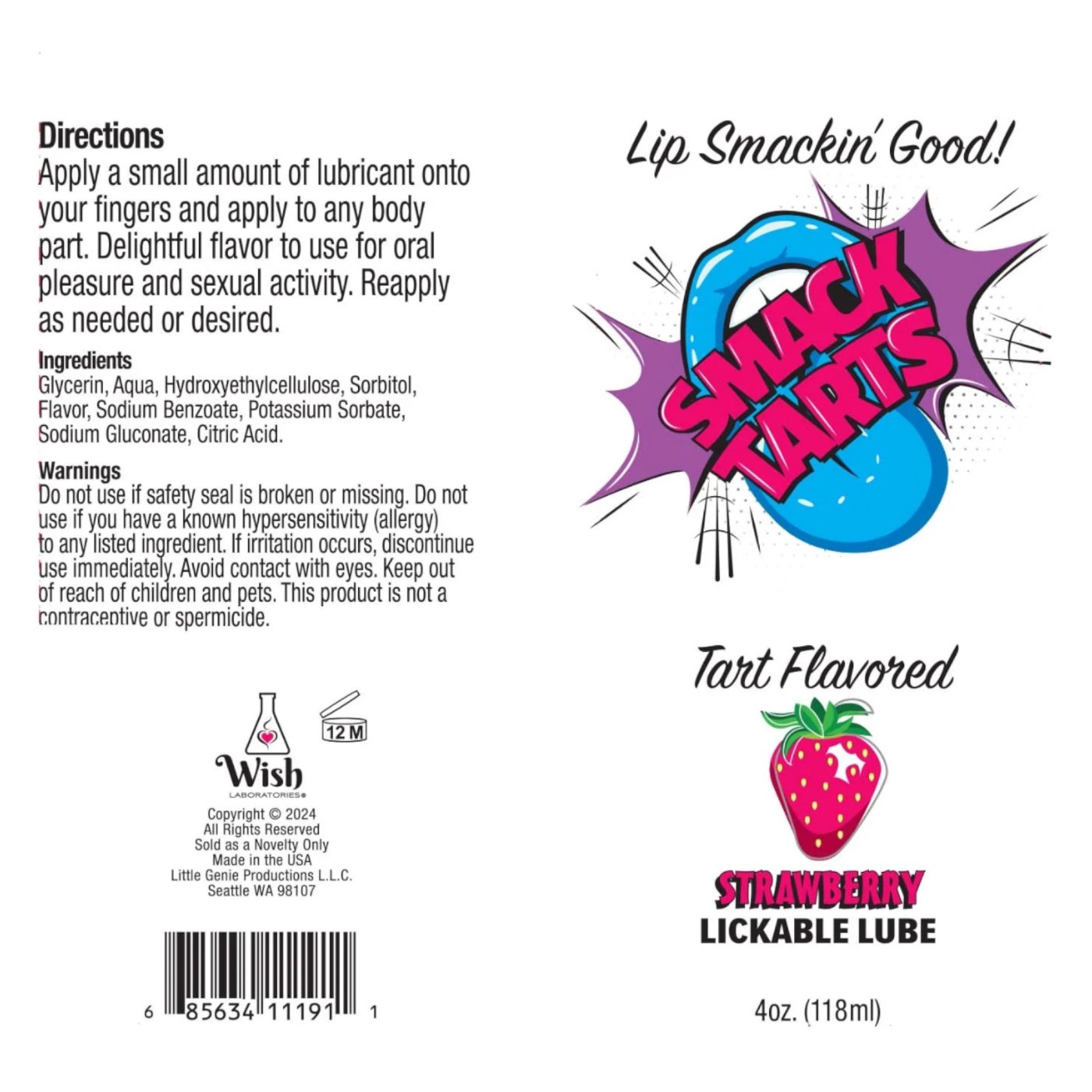 SMACK Tarts Lickable Flavoured Lube 118ml