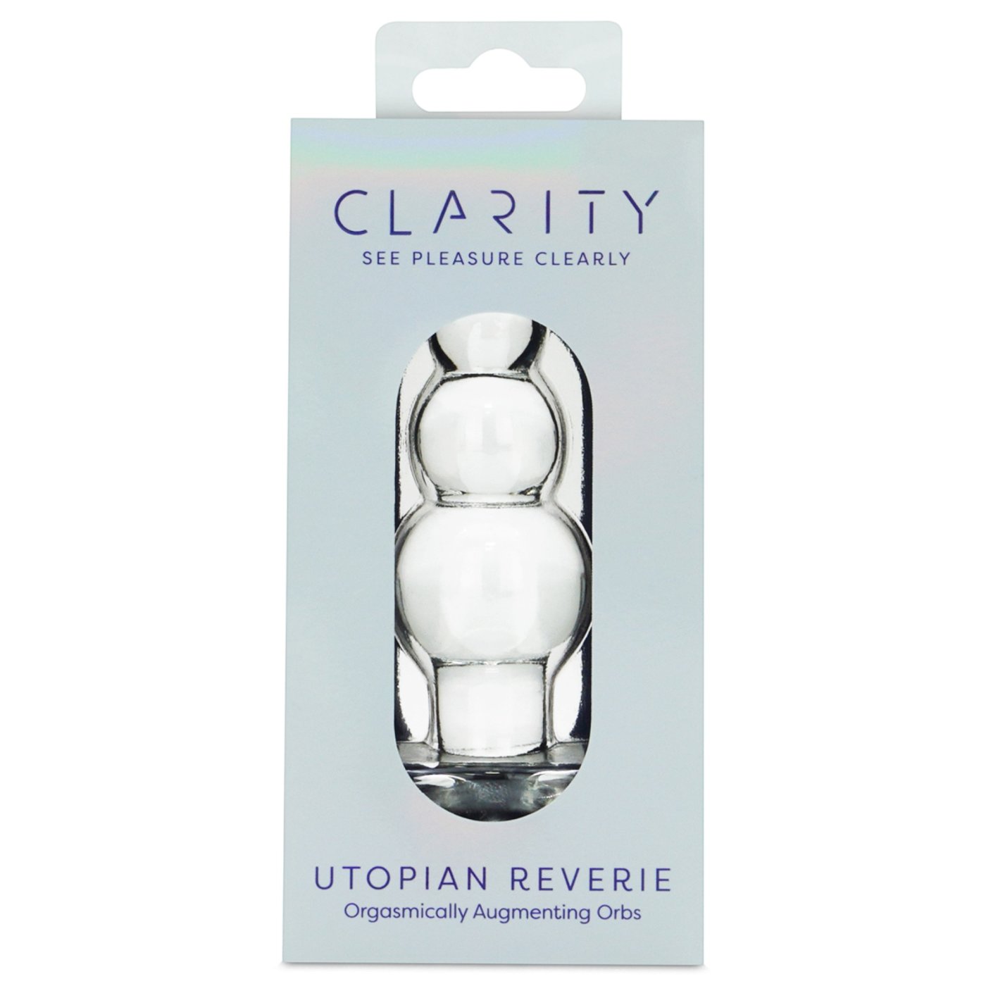 Clarity Utopian Reverie Beaded Glass Butt Plug 4 Inch