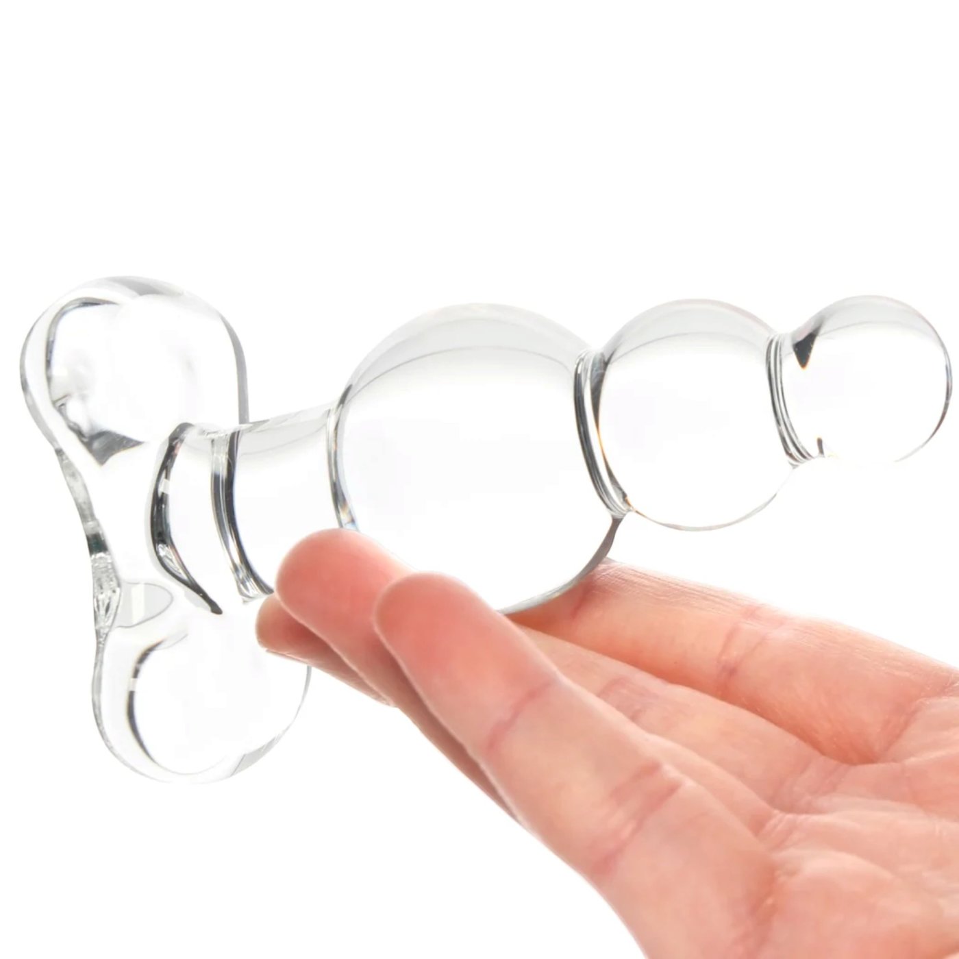 Clarity Utopian Reverie Beaded Glass Butt Plug 4 Inch