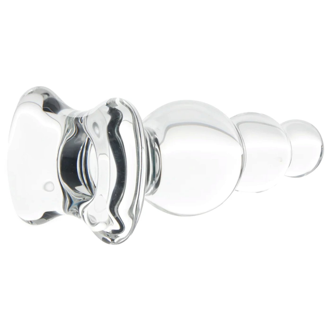 Clarity Utopian Reverie Beaded Glass Butt Plug 4 Inch