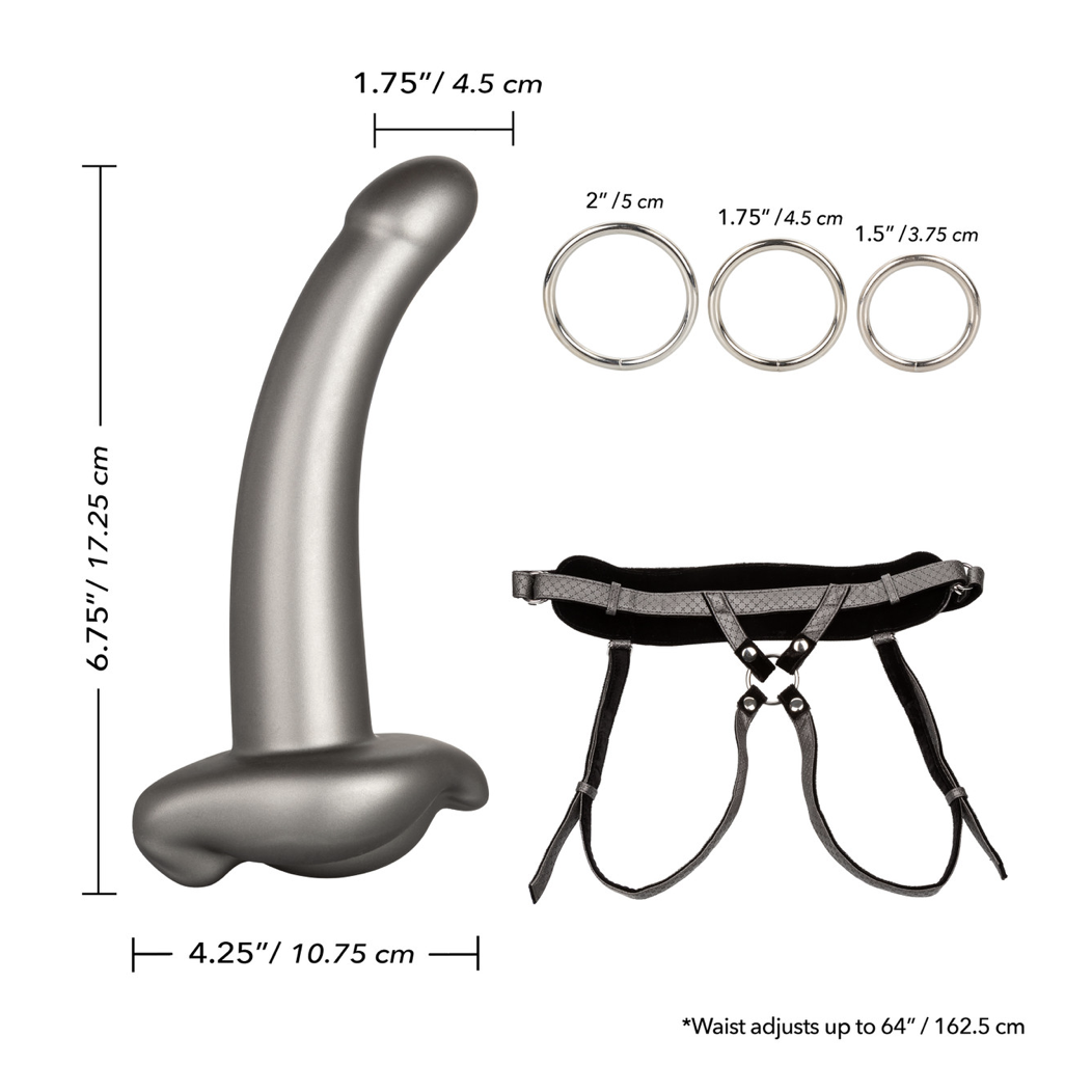 CalExotics The Royal Ultra-Soft Set Crotchless Strap On With G-Probe