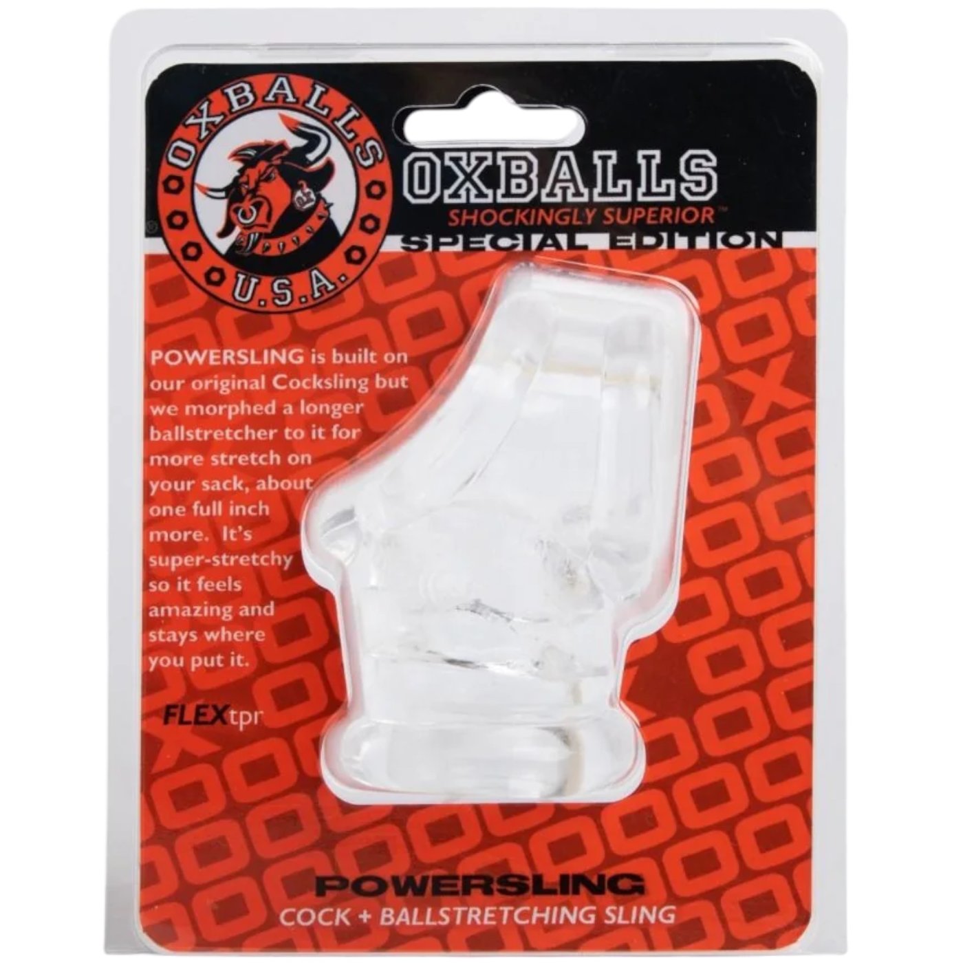 Oxballs Powersling Cock & Ball Sling Clear