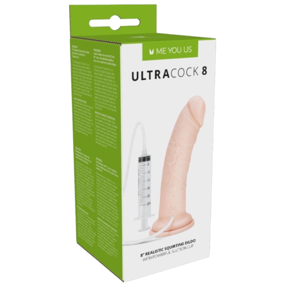 Me You Us Ultra Cock Realistic Squirting Dildo 8 Inch