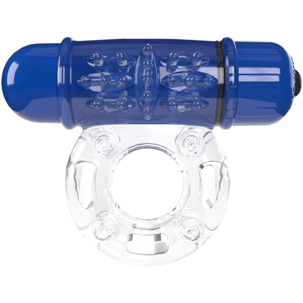 Screaming O 4B Deep Rumbling OWow Vibrating Cock Ring Blueberry