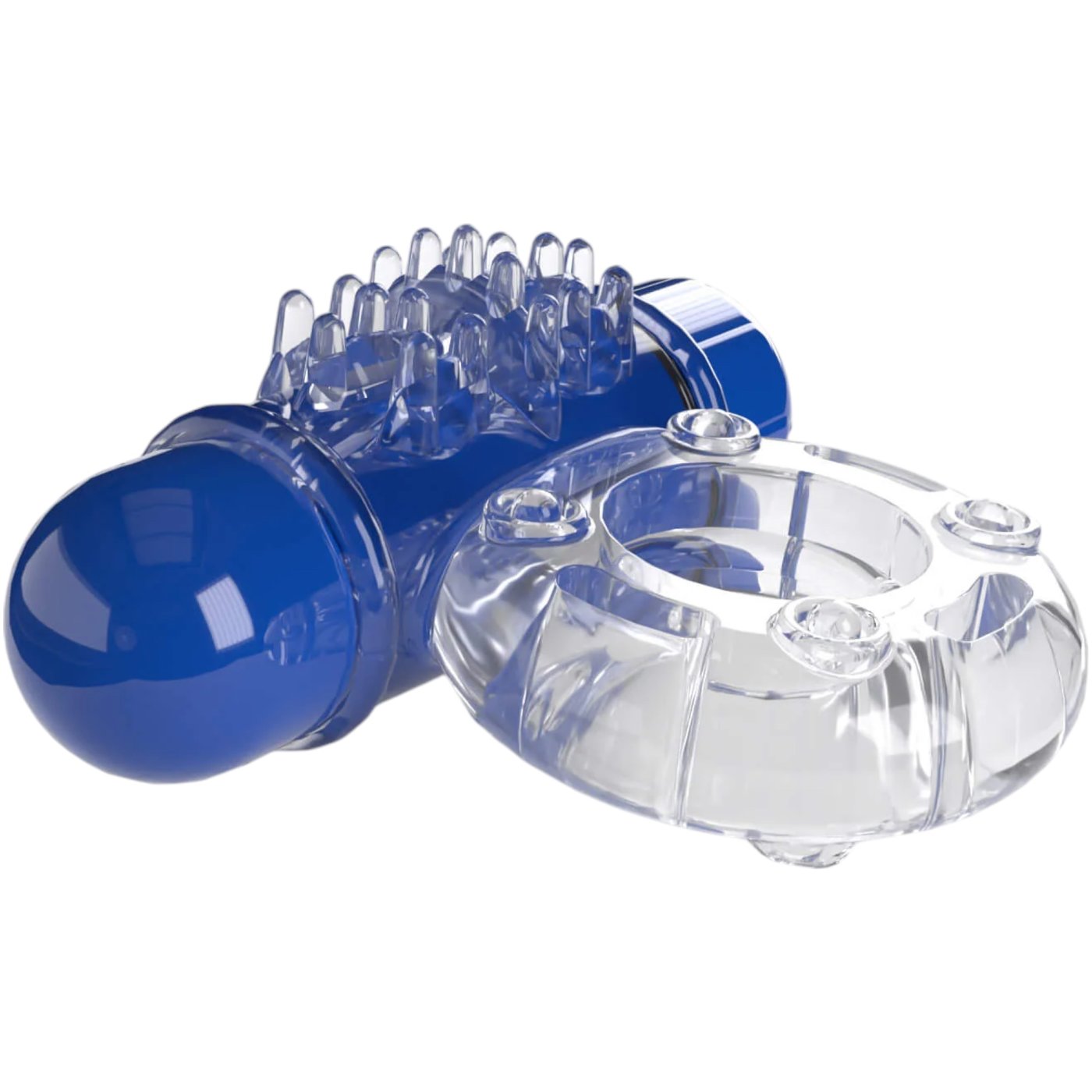 Screaming O 4B Deep Rumbling OWow Vibrating Cock Ring Blueberry