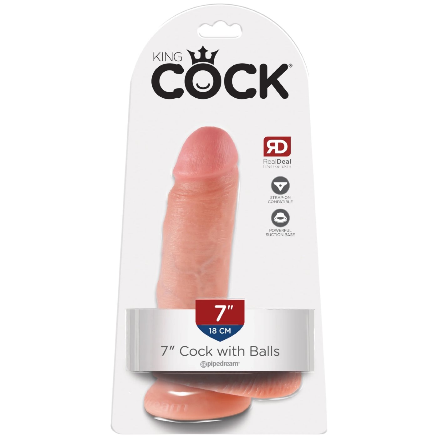 King Cock Realistic Suction Cup Dildo with Balls 7 Inch