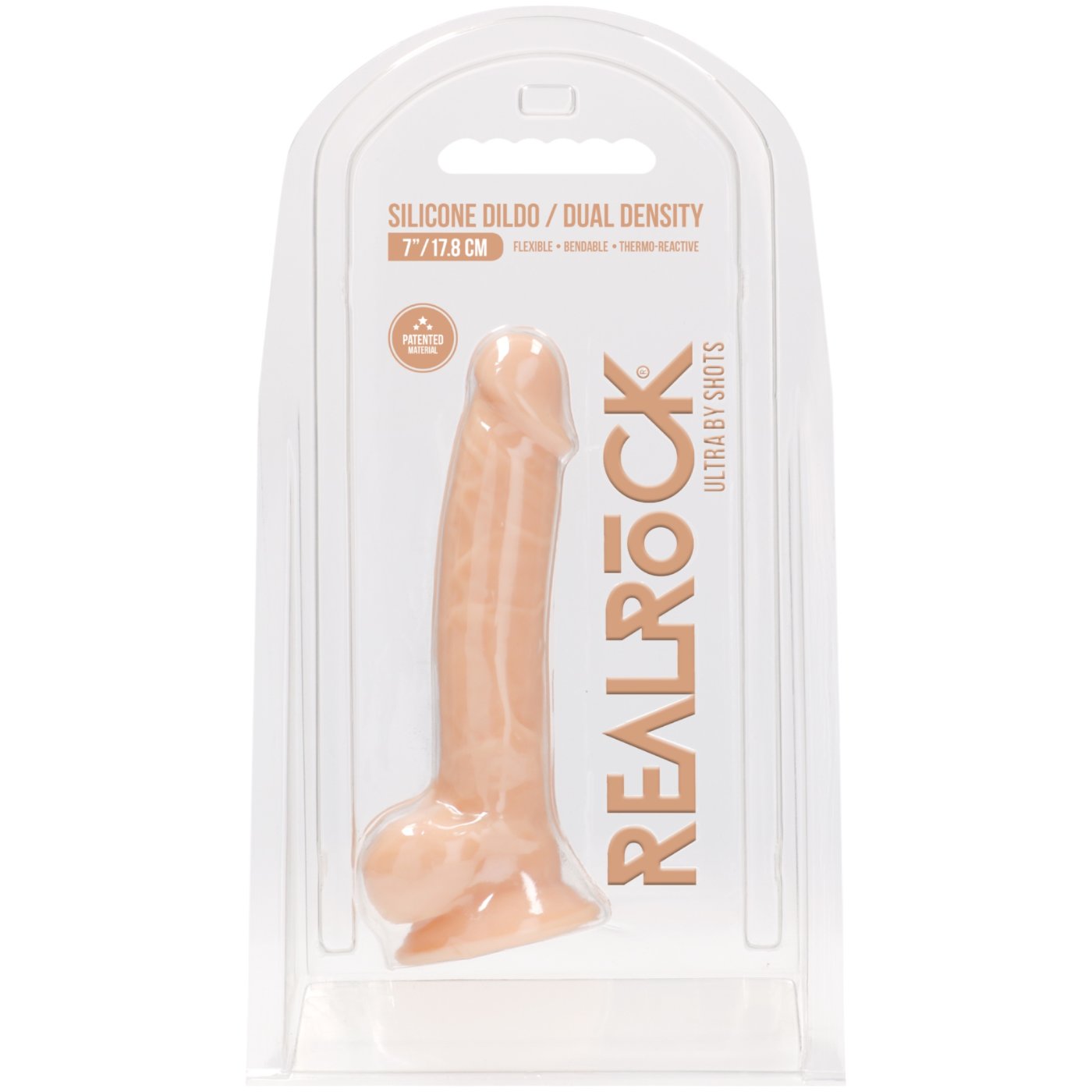 RealRock Realistic Silicone Dildo with Balls Flesh Pink 7 Inch