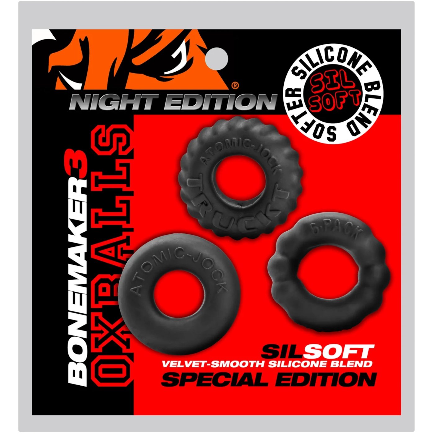 Oxballs Bonemaker Stretchy Cock Ring Set Night (3 Pack)