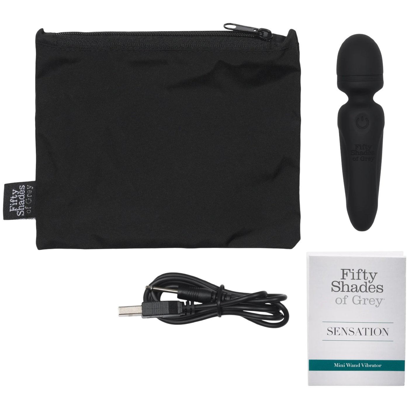Fifty Shades of Grey Sensation Rechargeable Mini Wand Vibrator 4 Inch