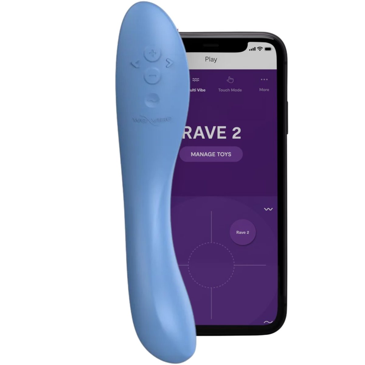 We-Vibe Rave 2 App Controlled G-Spot Vibrator for Couples, Blue