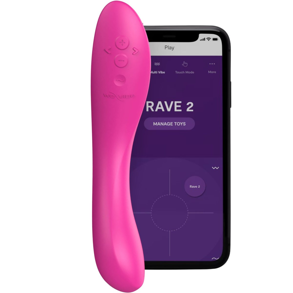 We-Vibe Rave 2 App Controlled G-Spot Vibrator for Couples, Pink