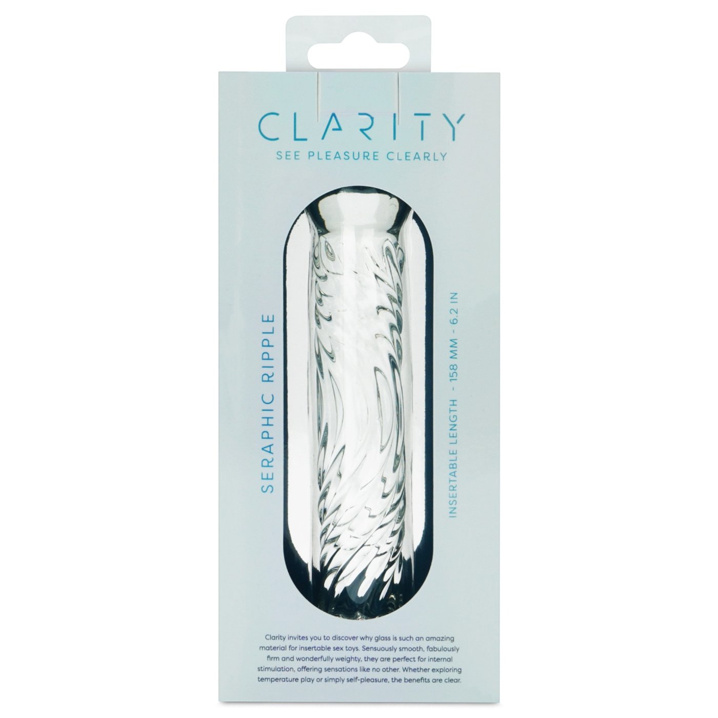 Clarity Seraphic Ripple Textured Glass Dildo 6.8 Inch