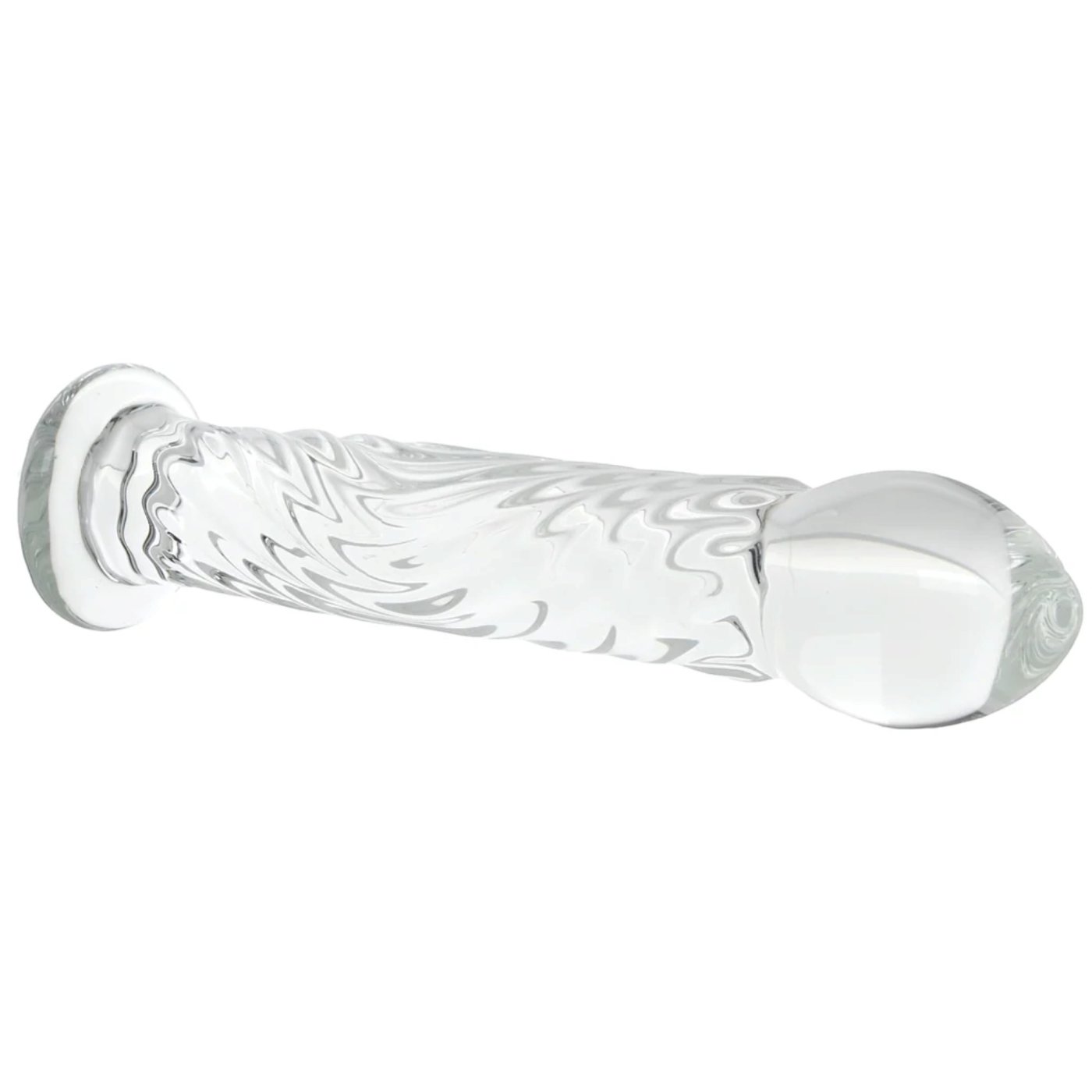 Clarity Seraphic Ripple Textured Glass Dildo 6.8 Inch