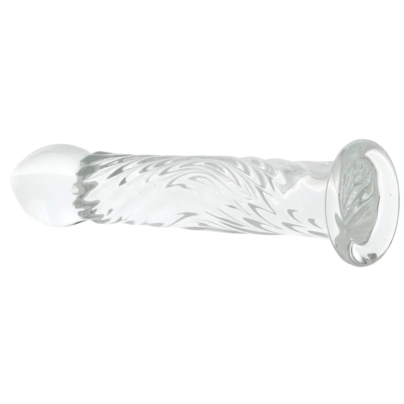 Clarity Seraphic Ripple Textured Glass Dildo 6.8 Inch
