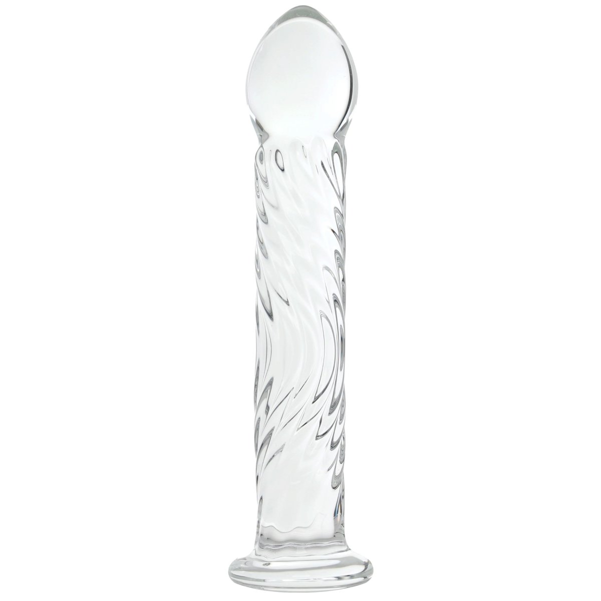 Clarity Seraphic Ripple Textured Glass Dildo 6.8 Inch Clear