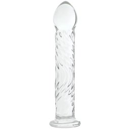 Clarity Seraphic Ripple Textured Glass Dildo 6.8 Inch